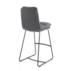 Kitchen Stool in Microfiber Grey Velvet Effect 2 Pieces - Fortaleza Viadurini