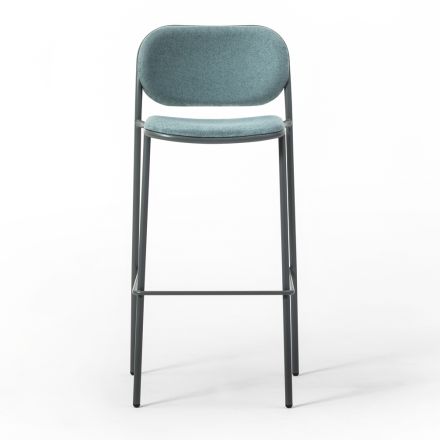 Kitchen Stool in Fabric and Metal Made in Italy 2 Pieces - Sangria Viadurini