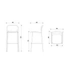 Kitchen Stool in Fabric and Metal Made in Italy 2 Pieces - Sangria Viadurini