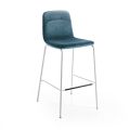 Kitchen Stool in Colored Velvet Modern and Elegant Design - Bizet