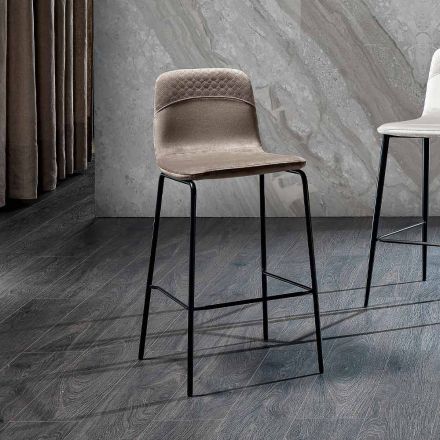 Kitchen Stool in Colored Velvet Modern and Elegant Design - Bizet Viadurini
