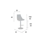 Height Adjustable Kitchen Stool in Faux Leather Made in Italy - Toronto Viadurini