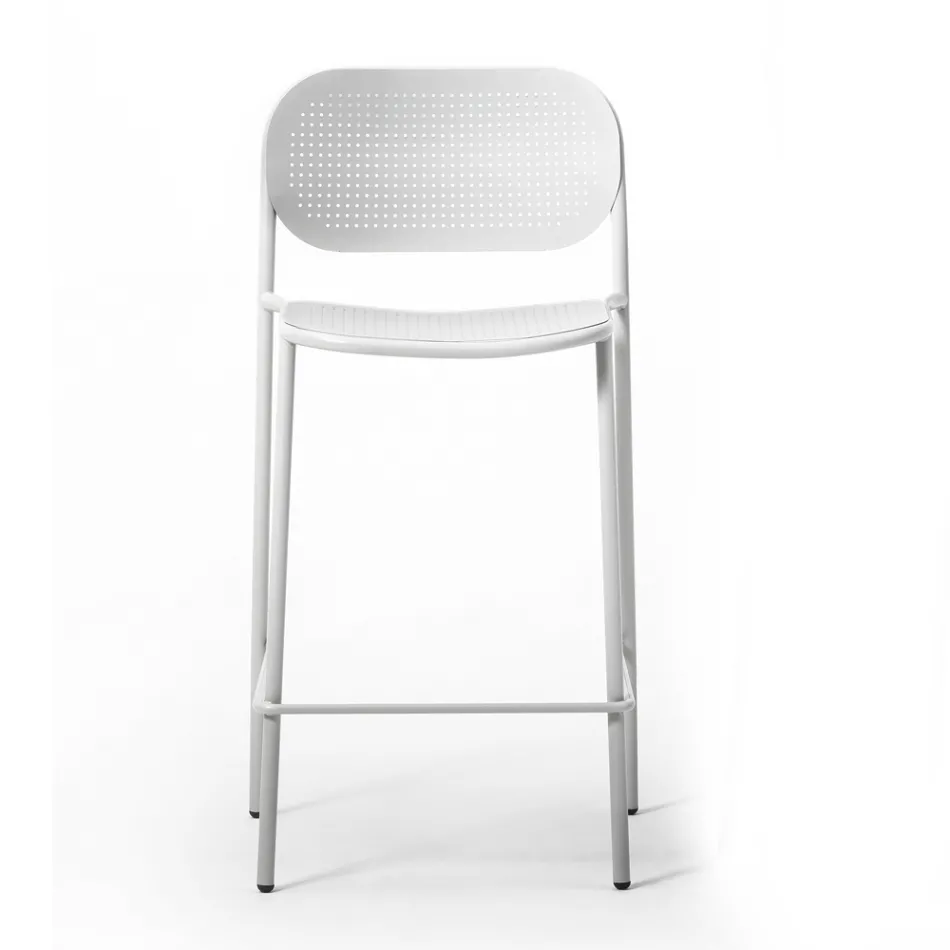 Outdoor Stackable Metal Stool Made in Italy 2 Pieces - Synergy Viadurini