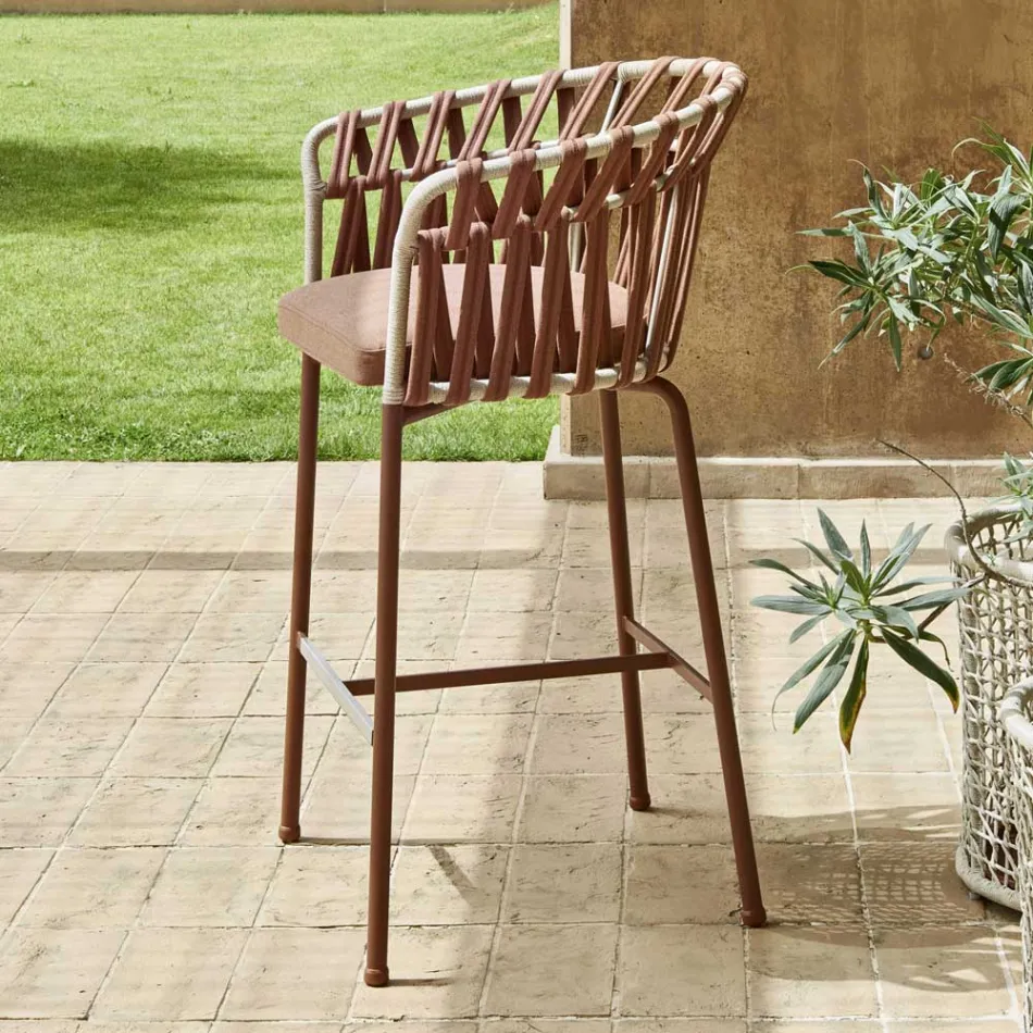 Outdoor Stool in Aluminium Made in Italy - Emmacross by Varaschin Viadurini