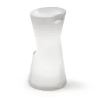 Luminous Outdoor Stool in White Polyethylene Made in Italy - Strawberry Viadurini