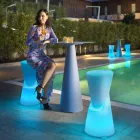 Luminous Outdoor Stool in White Polyethylene Made in Italy - Strawberry Viadurini