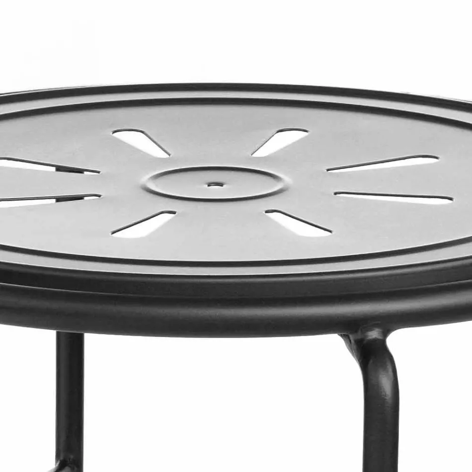 Handmade Iron Garden Stool with Footrest Made in Italy - Sireo Viadurini