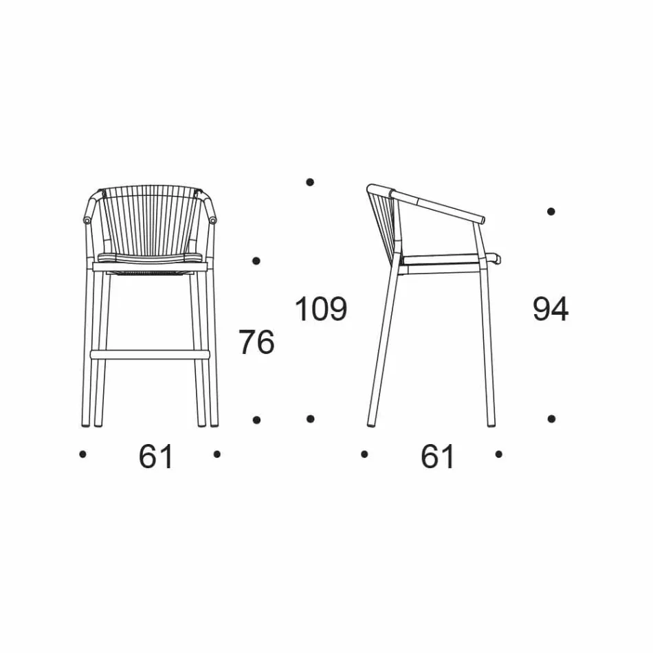 Stackable Garden Stool Aluminium and Technical Fabric - Smart by Varaschin Viadurini