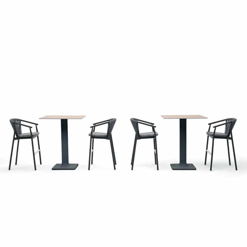 Stackable Garden Stool Aluminium and Technical Fabric - Smart by Varaschin Viadurini