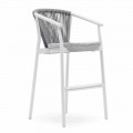 Stackable Garden Stool Aluminium and Technical Fabric - Smart by Varaschin