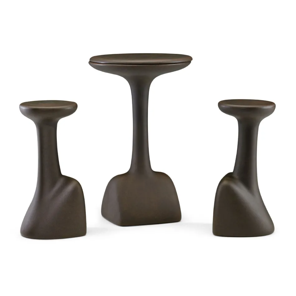 Garden Stool in Colored Polyethylene Made in Italy - Stromboli Viadurini