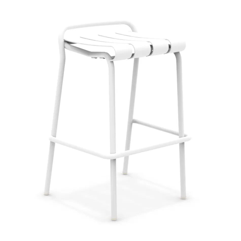 Garden Stool Made Entirely of Aluminium - Resplendent Viadurini
