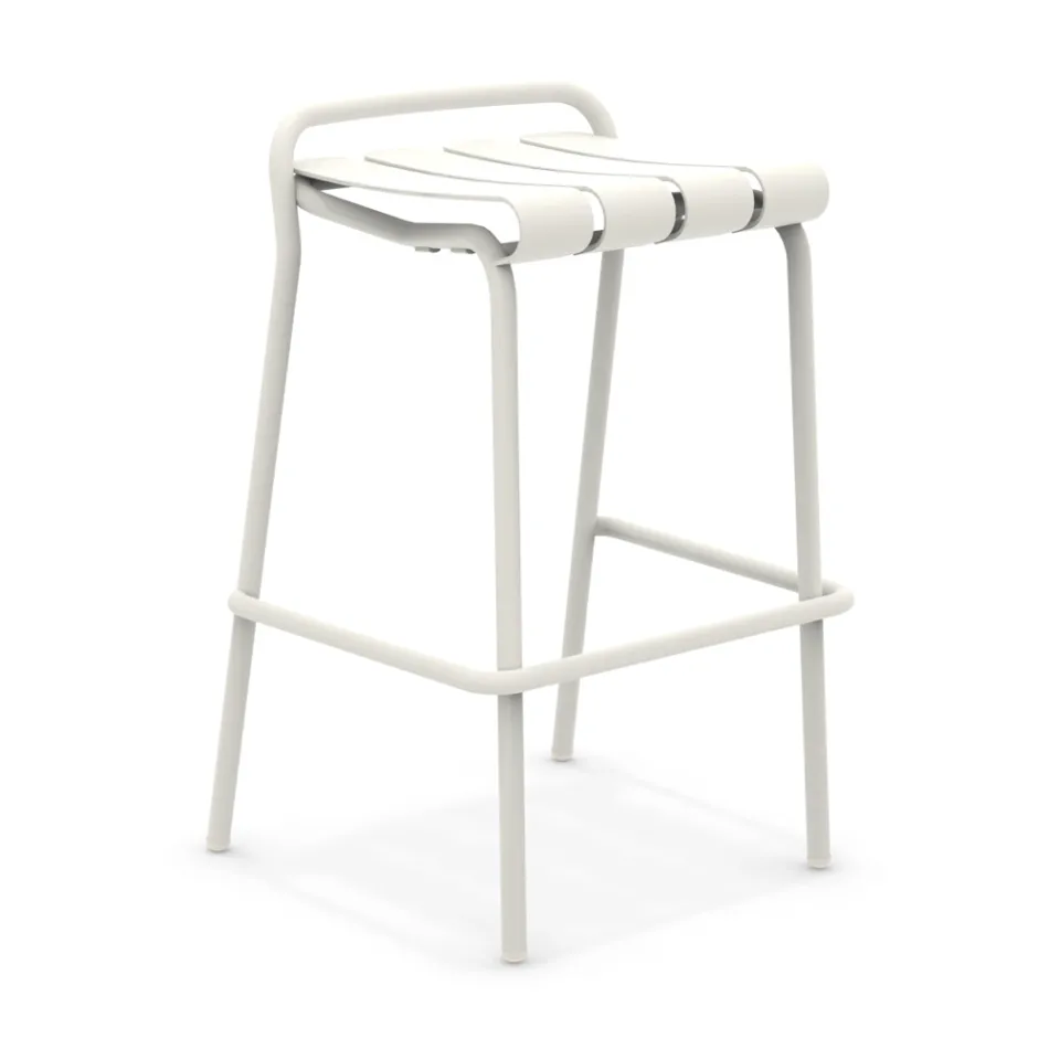 Garden Stool Made Entirely of Aluminium - Resplendent Viadurini