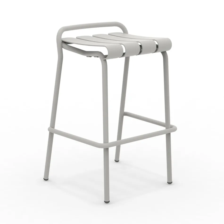 Garden Stool Made Entirely of Aluminium - Resplendent Viadurini