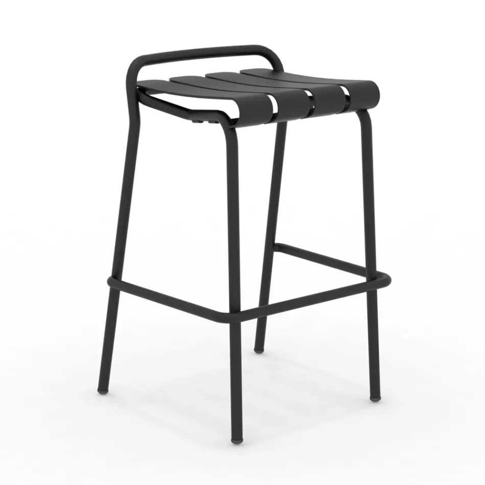 Garden Stool Made Entirely of Aluminium - Resplendent Viadurini