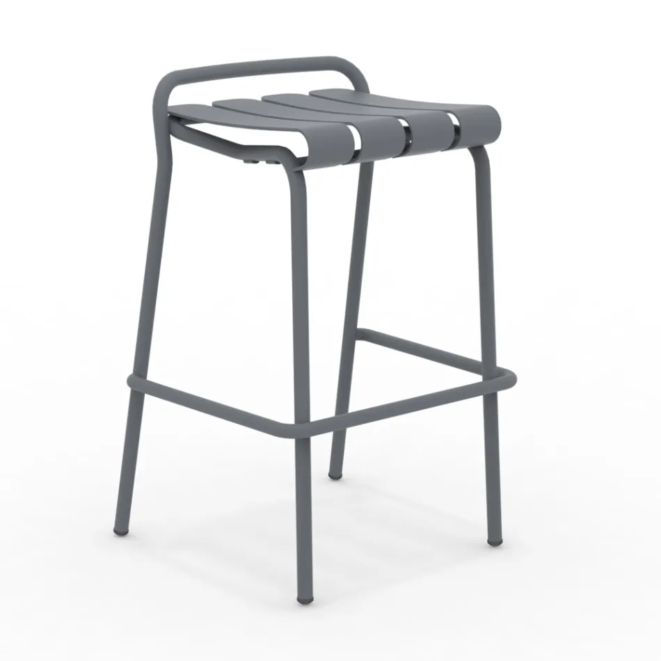 Garden Stool Made Entirely of Aluminium - Resplendent Viadurini