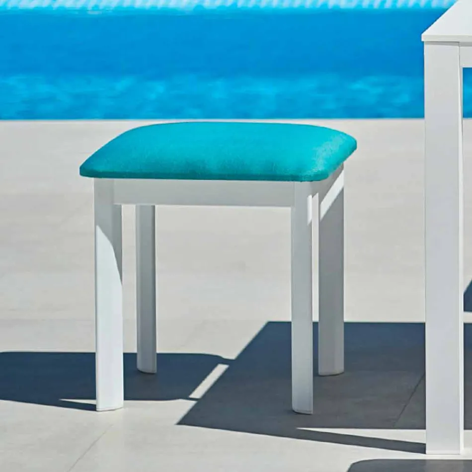 Varaschin System garden stool in upholstered fabric and aluminium Viadurini