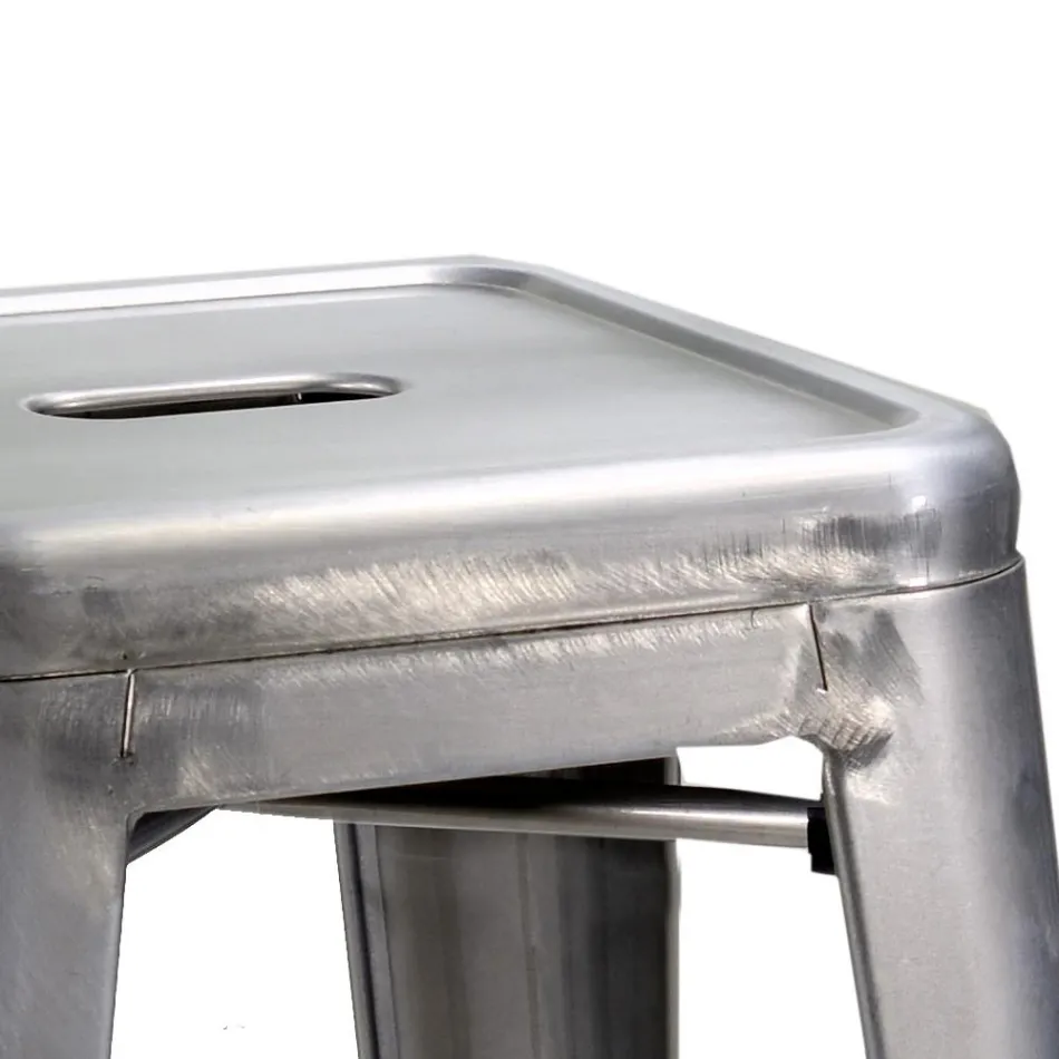 Indoor and Outdoor Iron Stool Height 45 cm - Stationery Viadurini