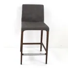 Indoor Stool in Ash Wood and Faux Leather Made in Italy - Floki Viadurini