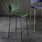 Dining Stool in Fabric of 2 Different Finishes Made in Italy - Sanemi Viadurini
