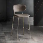 Dining Stool in Fabric of 2 Different Finishes Made in Italy - Sanemi Viadurini