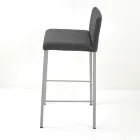Lounge Stool with Low Backrest Made in Italy - Orietta Viadurini