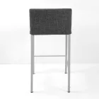Lounge Stool with Low Backrest Made in Italy - Orietta Viadurini