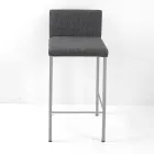 Lounge Stool with Low Backrest Made in Italy - Orietta Viadurini
