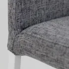 Lounge Stool with Low Backrest Made in Italy - Orietta Viadurini