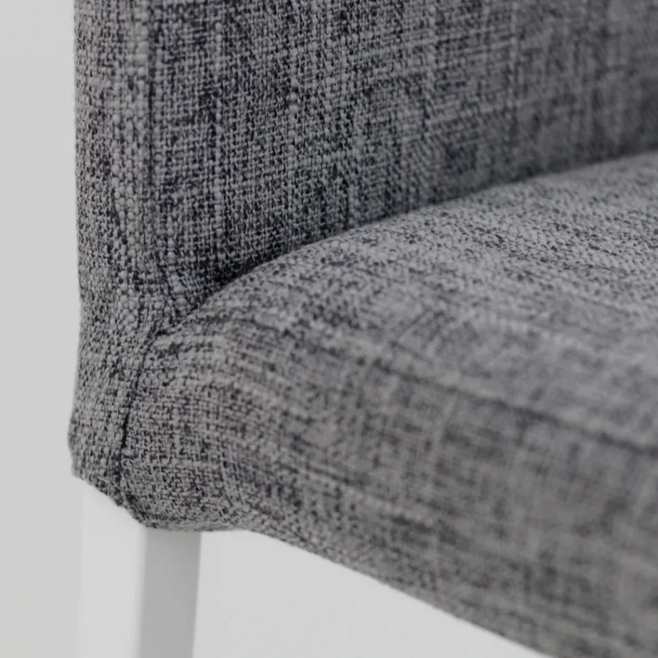 Lounge Stool with Low Backrest Made in Italy - Orietta Viadurini