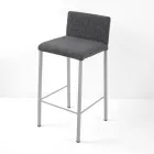 Lounge Stool with Low Backrest Made in Italy - Orietta Viadurini