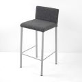 Lounge Stool with Low Backrest Made in Italy - Orietta