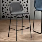 Elegant Modern Design Lounge Stool in Fabric with Border - Scarat Viadurini