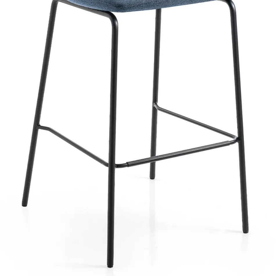 Elegant Modern Design Lounge Stool in Fabric with Border - Scarat Viadurini