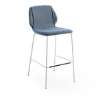 Elegant Modern Design Lounge Stool in Fabric with Border - Scarat Viadurini