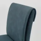 Lounge Stool in Faux Leather and Structure in Nikel Made in Italy - Cleto Viadurini