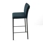 Lounge Stool in Faux Leather and Structure in Nikel Made in Italy - Cleto Viadurini