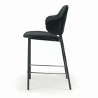 Lounge Stool Made of Steel and Velvet Made in Italy - Rimini Viadurini