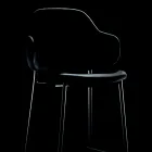 Lounge Stool Made of Steel and Velvet Made in Italy - Rimini Viadurini