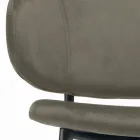 Lounge Stool Made of Steel and Velvet Made in Italy - Rimini Viadurini