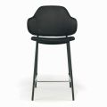 Lounge Stool Made of Steel and Velvet Made in Italy - Rimini