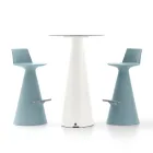 Lounge Stool Made of Polyethylene with Footrest - Ellipse Viadurini