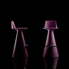 Lounge Stool Made of Polyethylene with Footrest - Ellipse Viadurini