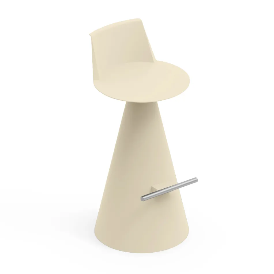 Lounge Stool Made of Polyethylene with Footrest - Ellipse Viadurini