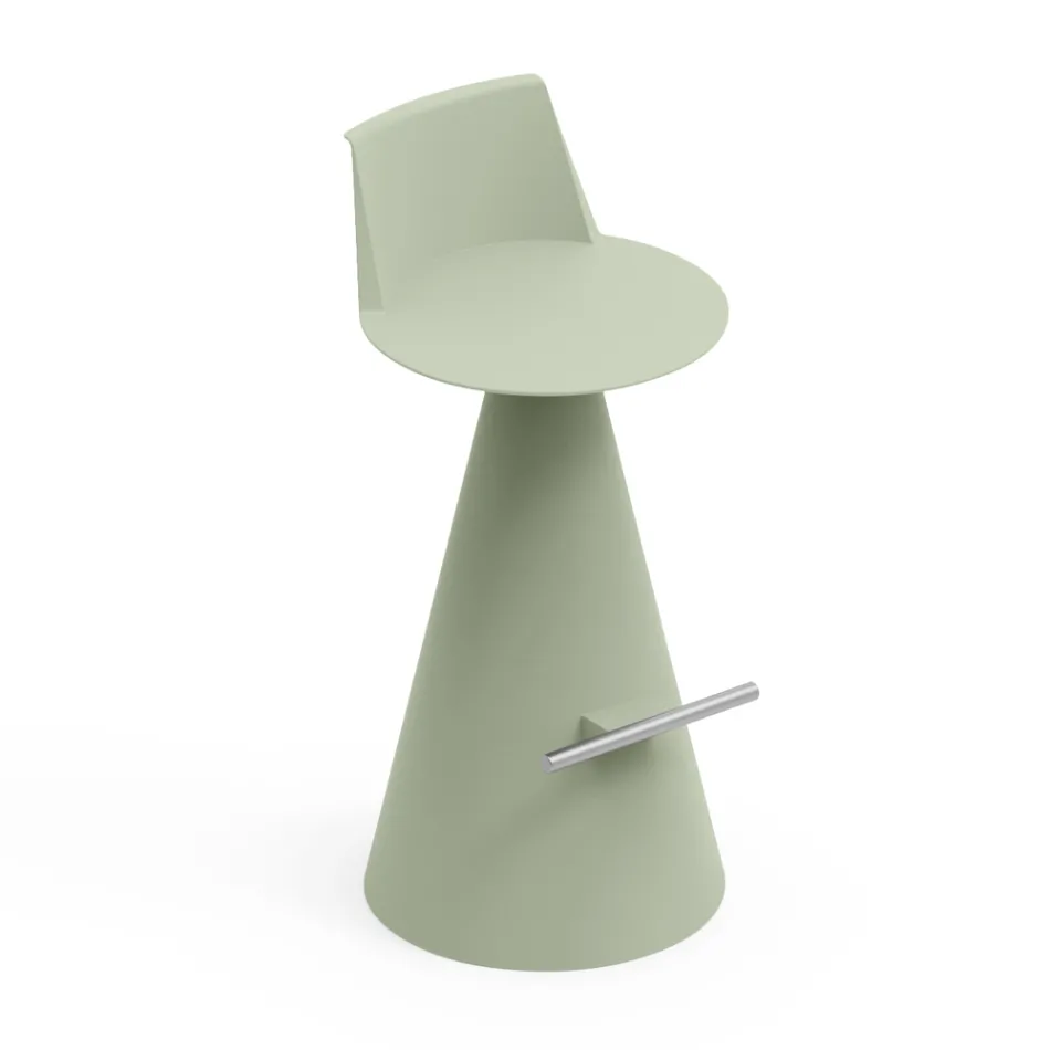 Lounge Stool Made of Polyethylene with Footrest - Ellipse Viadurini