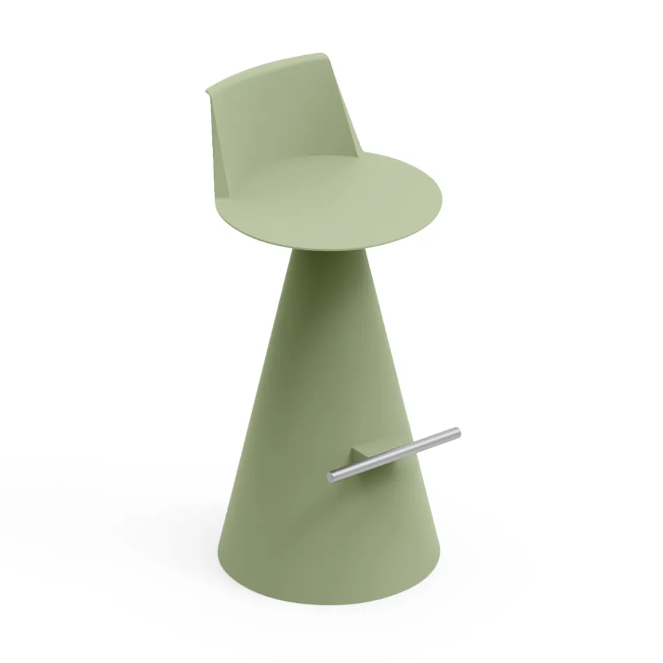 Lounge Stool Made of Polyethylene with Footrest - Ellipse Viadurini