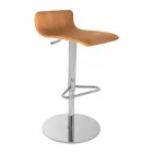Design stool with adjustable seat and Inigo chrome base Viadurini