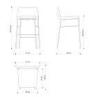 Luxury Stool Covered in Fabric with Metal Base Made in Italy - Molde Viadurini