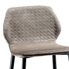 Elegant Stool in Colored Quilted Velvet and Anthracite Metal - Scarat Viadurini