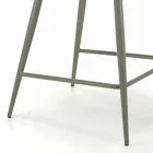 Fixed Stool with Steel Legs and Upholstered Seat Made in Italy - Genoa Viadurini
